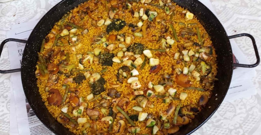 Receta facil paella de verduras