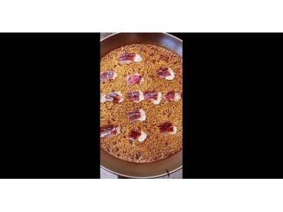 Receta de @fanaticook: Arroz seco con espuma de huevo frito y paletilla ibérica de bellota