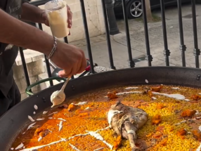 Receta de @laninavalenciana: Arroz de paleta de cordero lechal, boniato al horno y allioli de pera