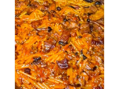 Receta de @vadearroces: Fideuá de Presa Ibérica, Setas y Sobrasada