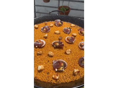 Receta de @fanaticook: Arroz zamburiñas con jamón y rape